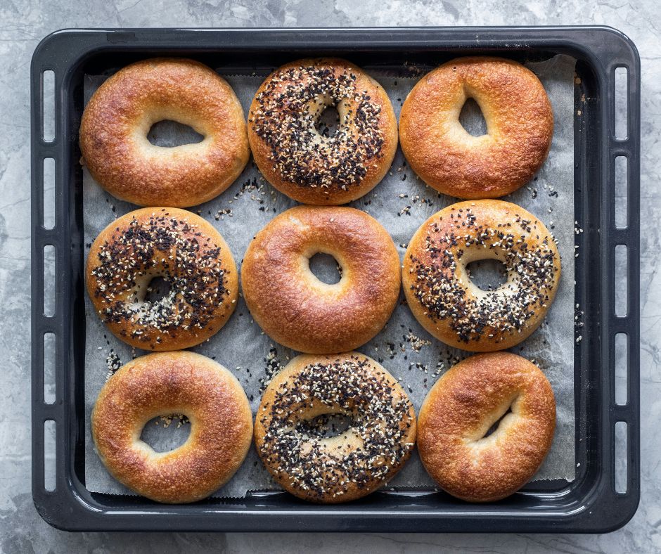 Bagels op baketray